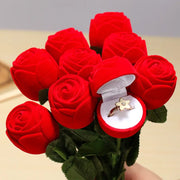 Red Rose Ring Box Valentine's Day Gift Personality Creative Ring Box Proposal Ring Box - Memoriex 
