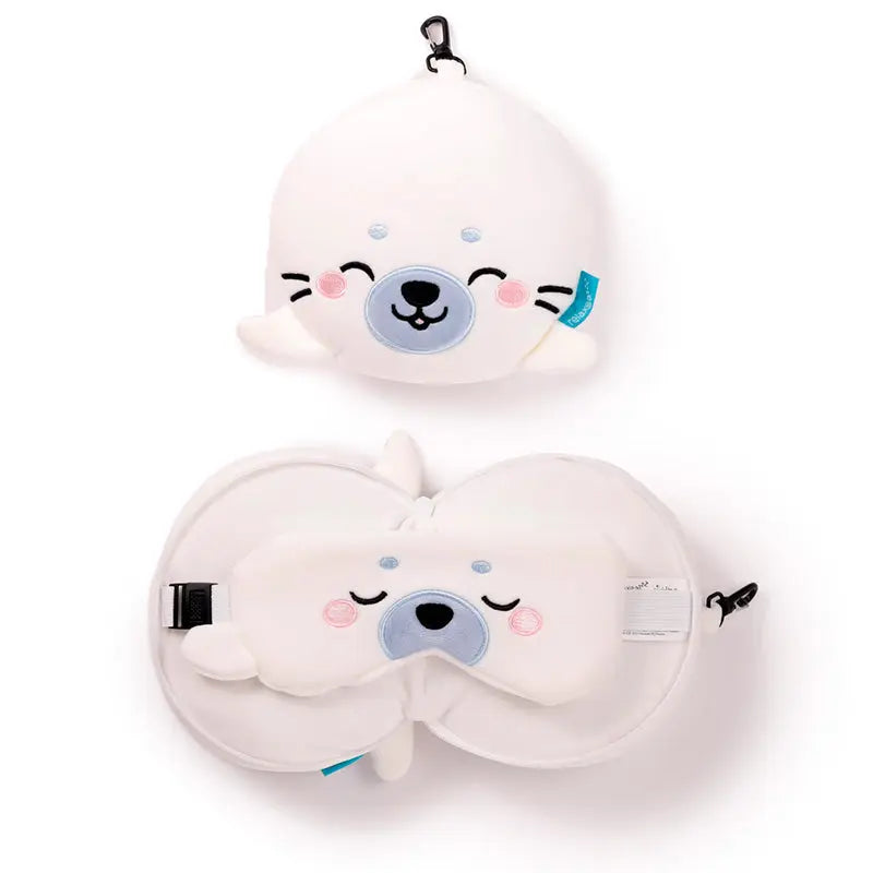 Relaxeazzz Travel Pillow & Eye Mask  - Kai the Seal CUSH349-0