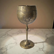 Repurposed Vintage Golden Goblet Candles-2
