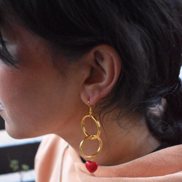 Retro 90's Heart Shaped Earrings - Memoriex