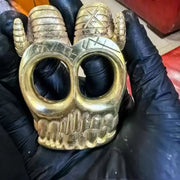 Retro - Luxury Sheep Horns Knuckle Ring: A Vintage Ram Horn Skull - inspired Knuckle Duster Ring, Ideal for Motorcyclists and Ro - Memoriex 