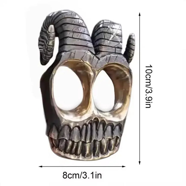 Retro - Luxury Sheep Horns Knuckle Ring: A Vintage Ram Horn Skull - inspired Knuckle Duster Ring, Ideal for Motorcyclists and Ro - Memoriex 