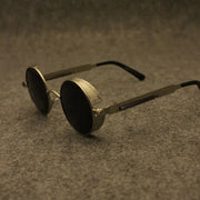 Retro Round Frame Sunglasses Brown Men And Women Chain Prince Mirror Steampunk Sunglasses Heavy Metal Sunglasses - Memoriex 