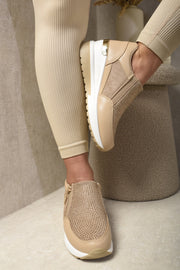 Rhinestone Decor Zip Platform Trainers - Memoriex 