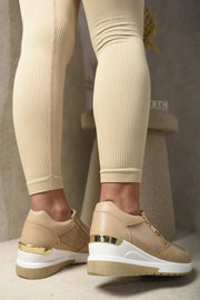 Rhinestone Decor Zip Platform Trainers - Memoriex 