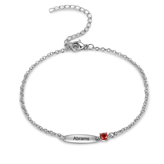 Rhodium Plated Birthtsone Bracelet-0