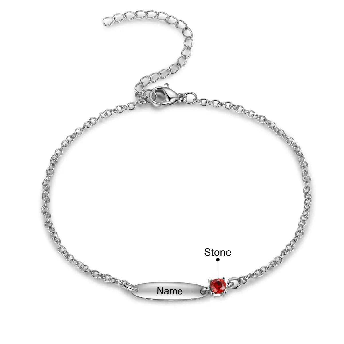 Rhodium Plated Birthtsone Bracelet-1