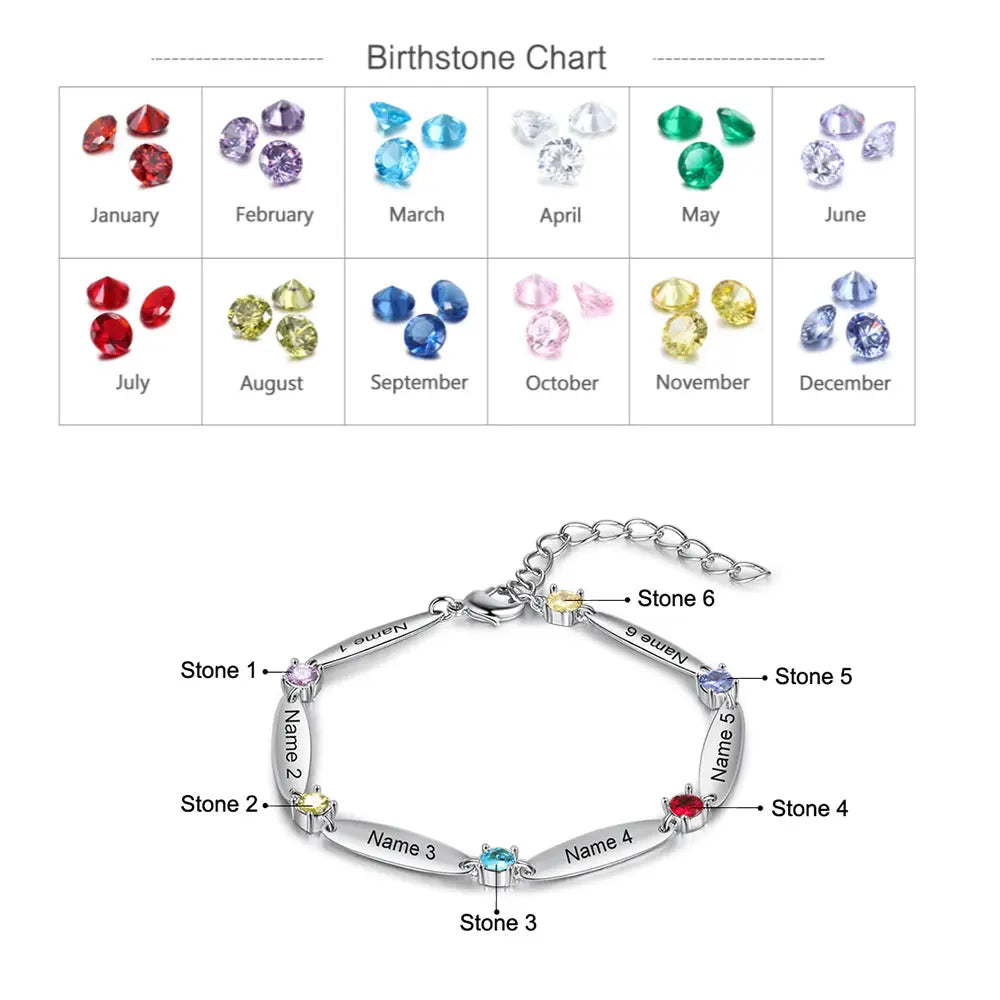 Rhodium Plated Birthtsone Bracelet-11