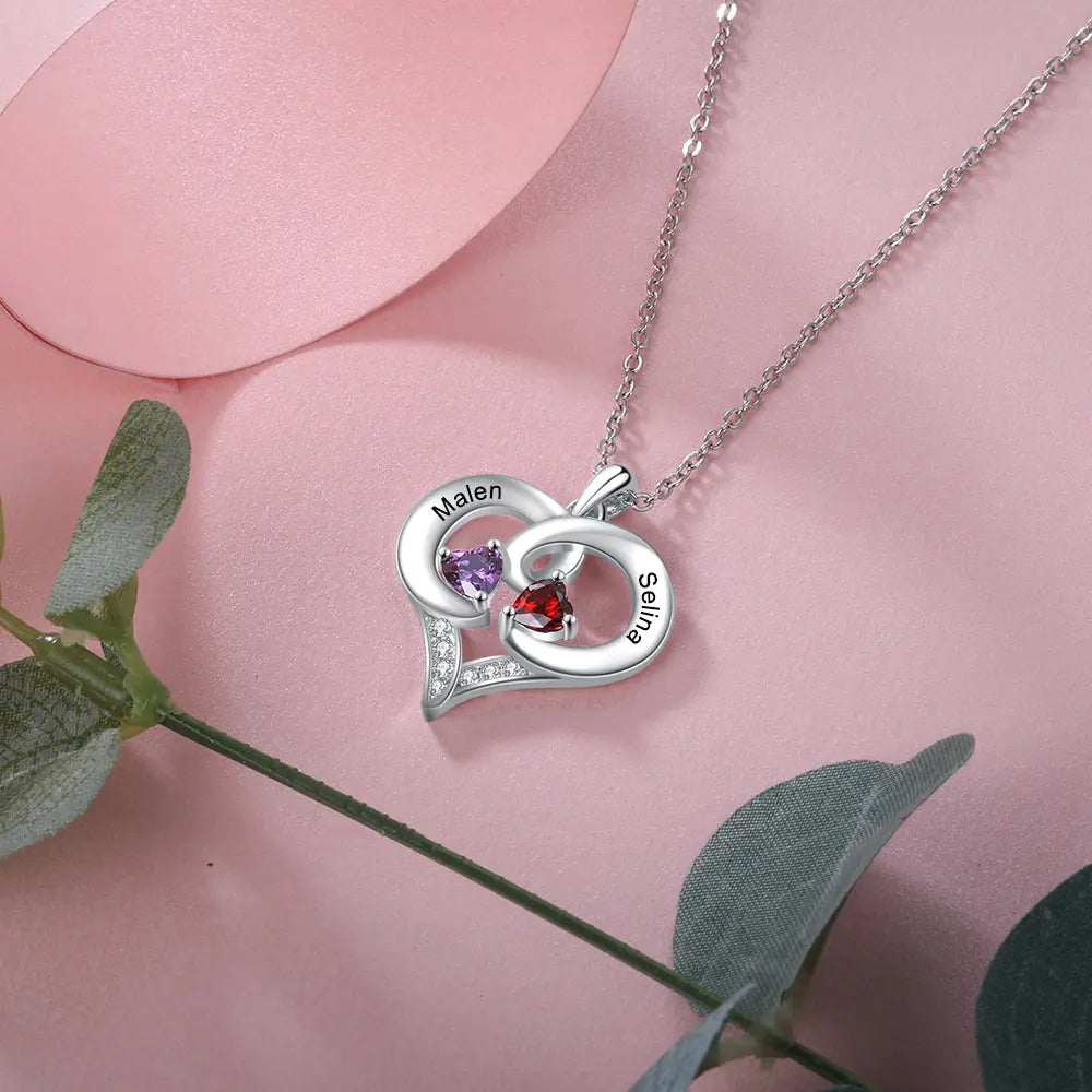 Rhodium Plated Heart Necklace-2