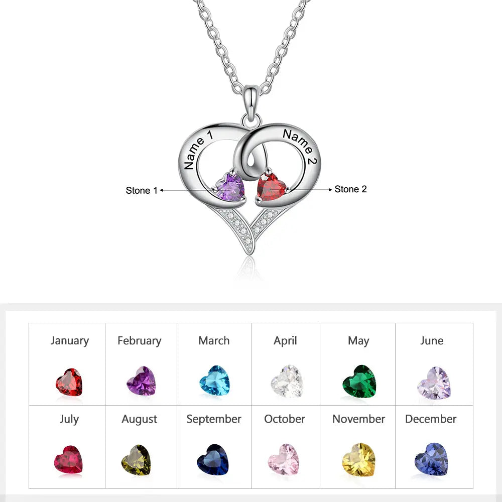 Rhodium Plated Heart Necklace-5