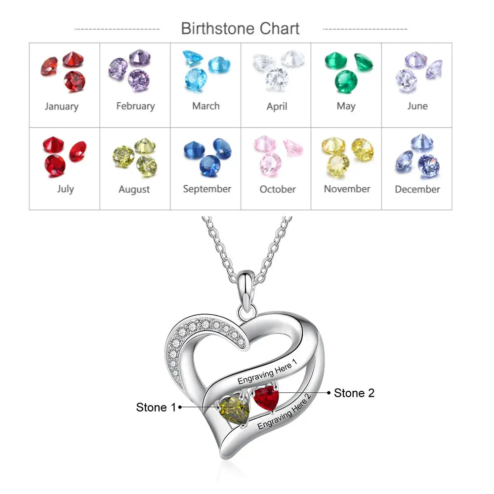 Rhodium Plated Heart Necklace-7