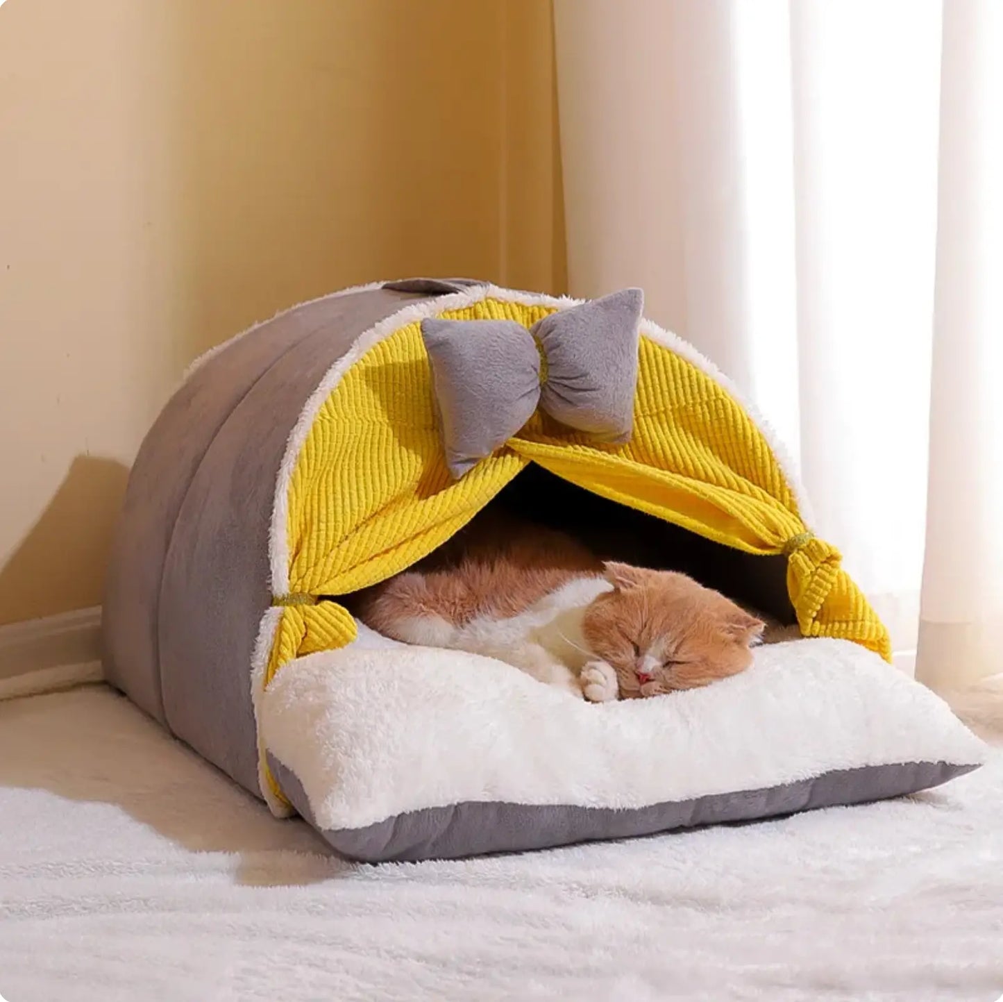 Ribbon Cat Dog Pet Tent House-1