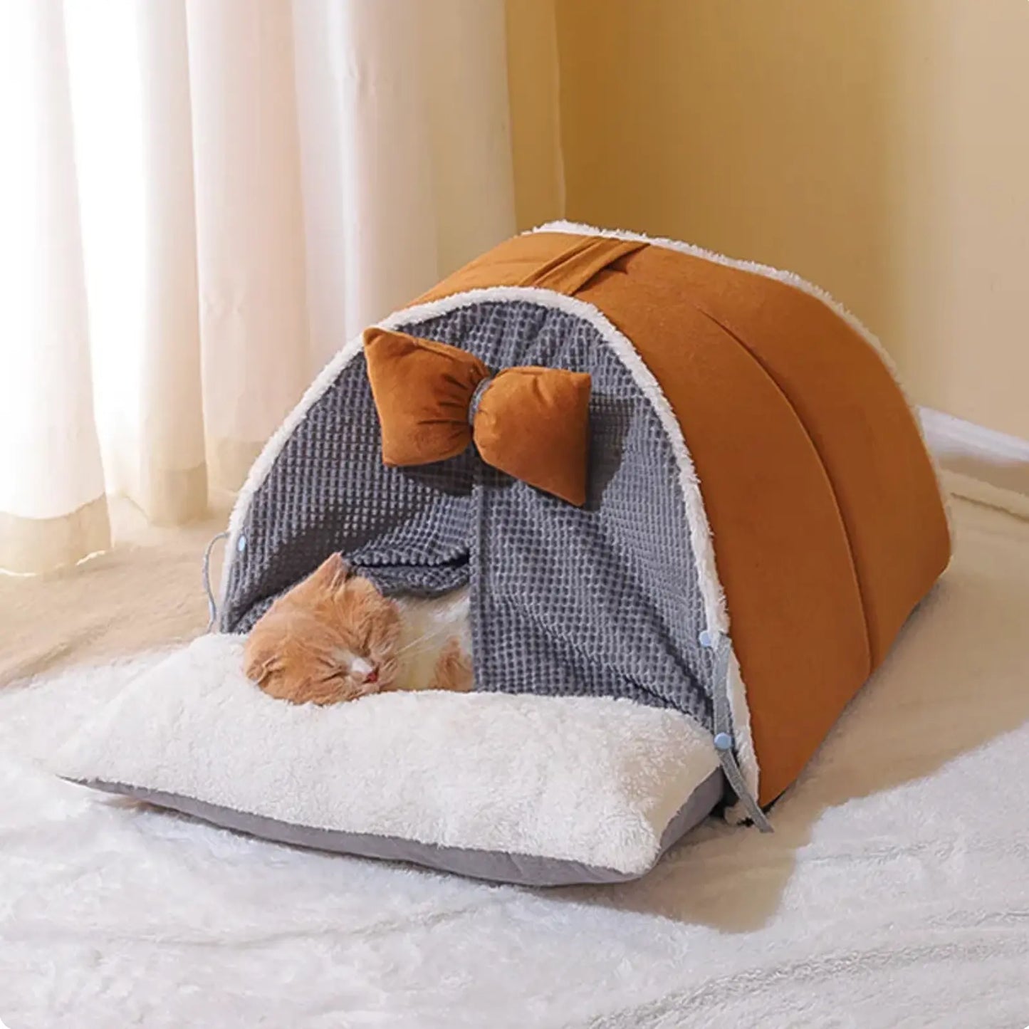 Ribbon Cat Dog Pet Tent House-2