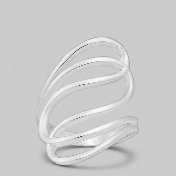 Ring Flow - Sterling Silver Flowing Design Ring-0