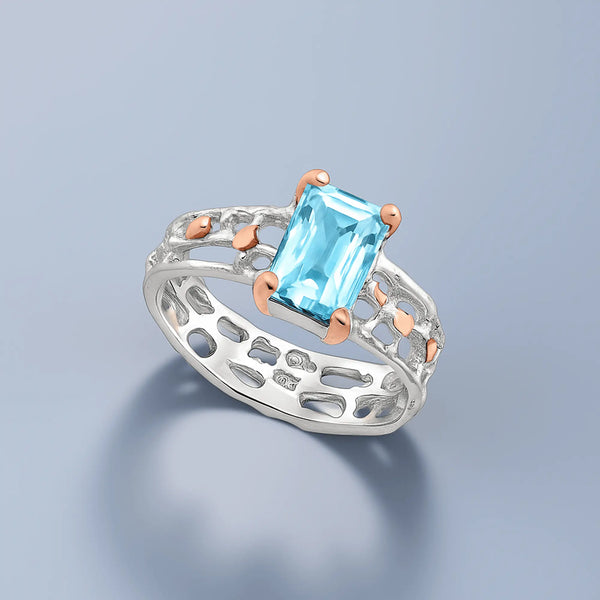 Ring Imperial - Sterling Silver Sky Blue Topaz Luxury Ring-0