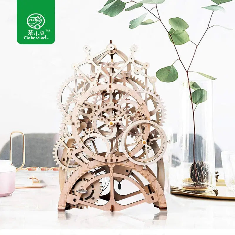 Robud DIY Model Building Kits Laser Cutting 3D Wooden Mechanical Action by Clockwork Gift Toys for Children LK - Memoriex 