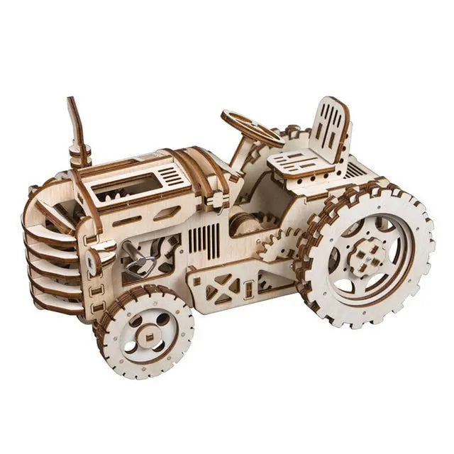 Robud DIY Model Building Kits Laser Cutting 3D Wooden Mechanical Action by Clockwork Gift Toys for Children LK - Memoriex 