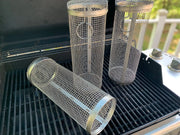 Rolling Grilling Basket Metal BBQ Barbecue Basket Net Portable Outdoor Camping Barbecue Rack Kitchen Gadgets - Memoriex 