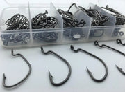 Rompin 100pcs/box High carbon Steel Fishing Hooks Crank Lead Sharp worm  2# 1# 1/0# 2/0# 3/0# mix size - Memoriex 