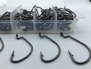 Rompin 100pcs/box High carbon Steel Fishing Hooks Crank Lead Sharp worm  2# 1# 1/0# 2/0# 3/0# mix size - Memoriex 