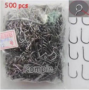 Rompin 500pcs carp fishing hooks with hole High quality Carbon Steel #3-#12 10 size choose Fly carp sea - Memoriex 