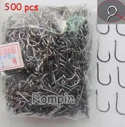 Rompin 500pcs carp fishing hooks with hole High quality Carbon Steel #3-#12 10 size choose Fly carp sea - Memoriex 