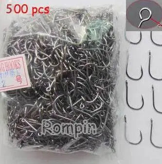 Rompin 500pcs carp fishing hooks with hole High quality Carbon Steel #3-#12 10 size choose Fly carp sea - Memoriex 