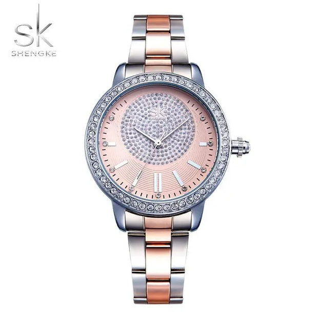Rose Gold Watch Women Quartz Watches Ladies Top Brand Crystal Luxury Female Wrist Watch - Memoriex 