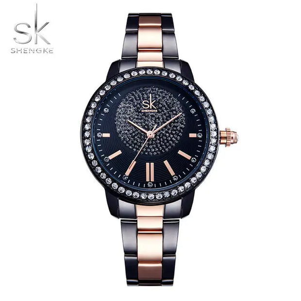 Rose Gold Watch Women Quartz Watches Ladies Top Brand Crystal Luxury Female Wrist Watch - Memoriex 