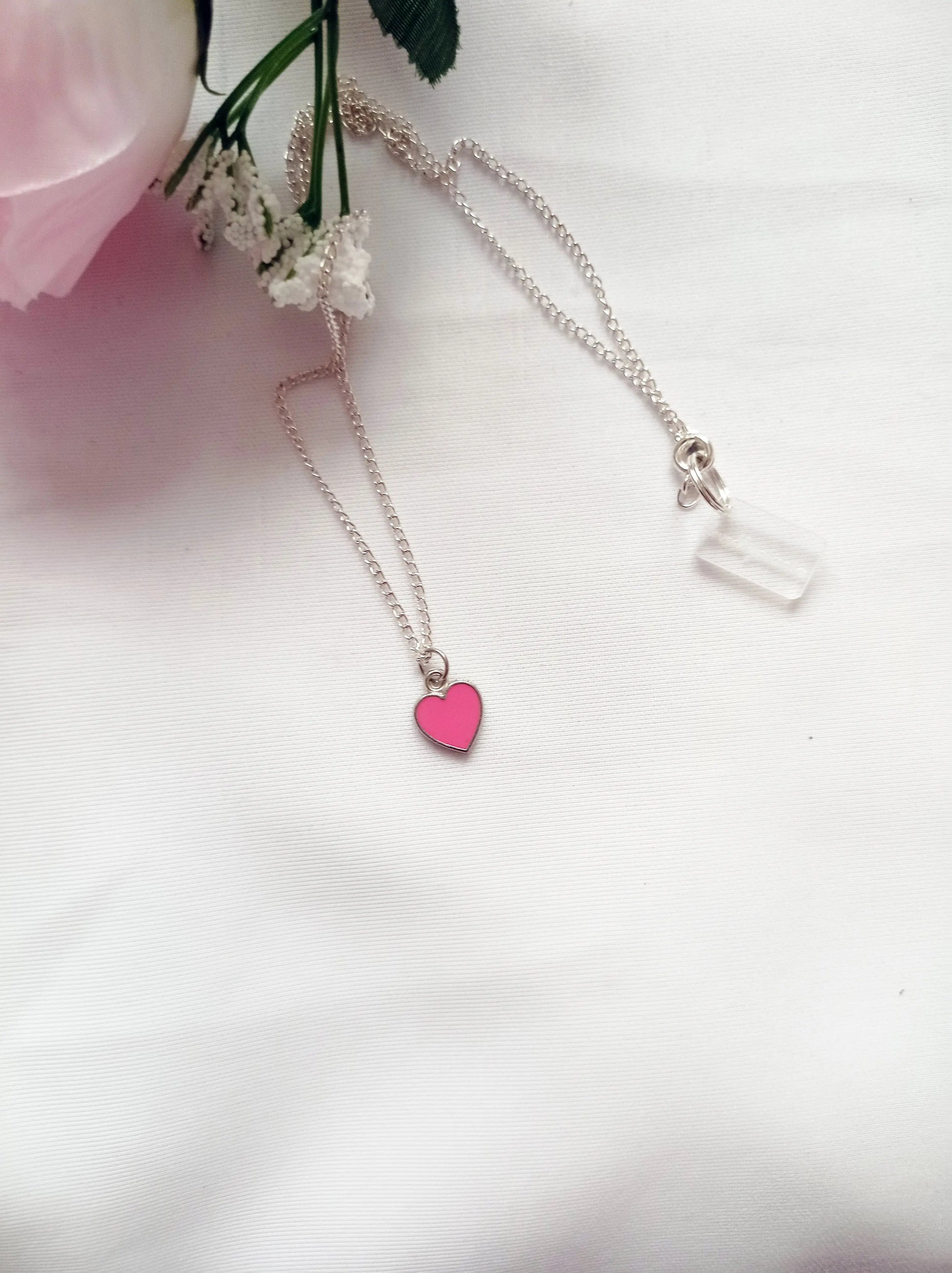 Rose Pink Heart Necklace - Memoriex