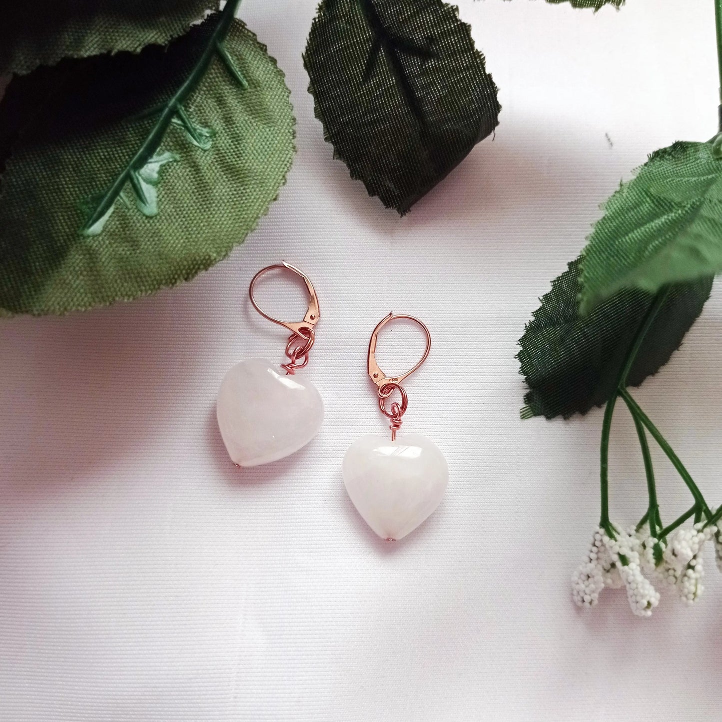 Rose Quartz Rose Gold Vermeil Earrings - Memoriex