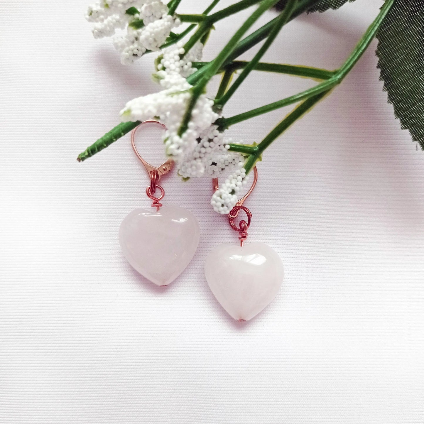 Rose Quartz Rose Gold Vermeil Earrings - Memoriex