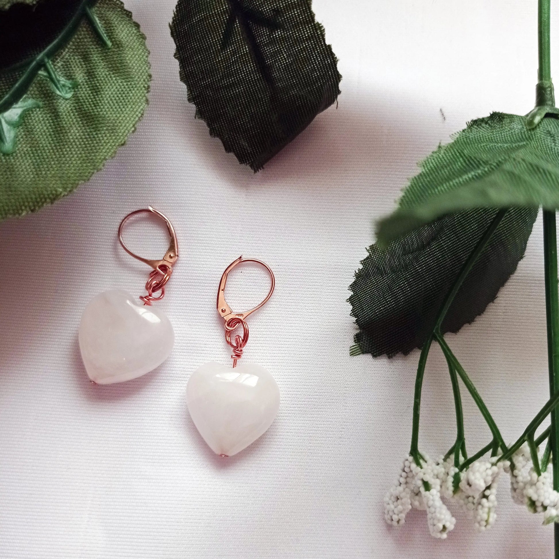 Rose Quartz Rose Gold Vermeil Earrings - Memoriex