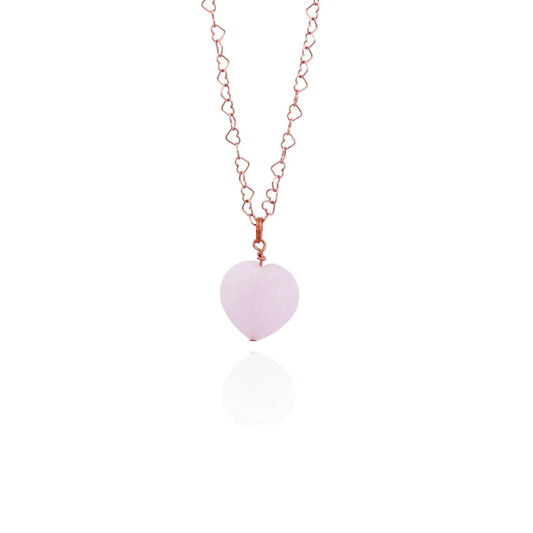 Rose Quartz Rose Gold Vermeil Necklace - Memoriex