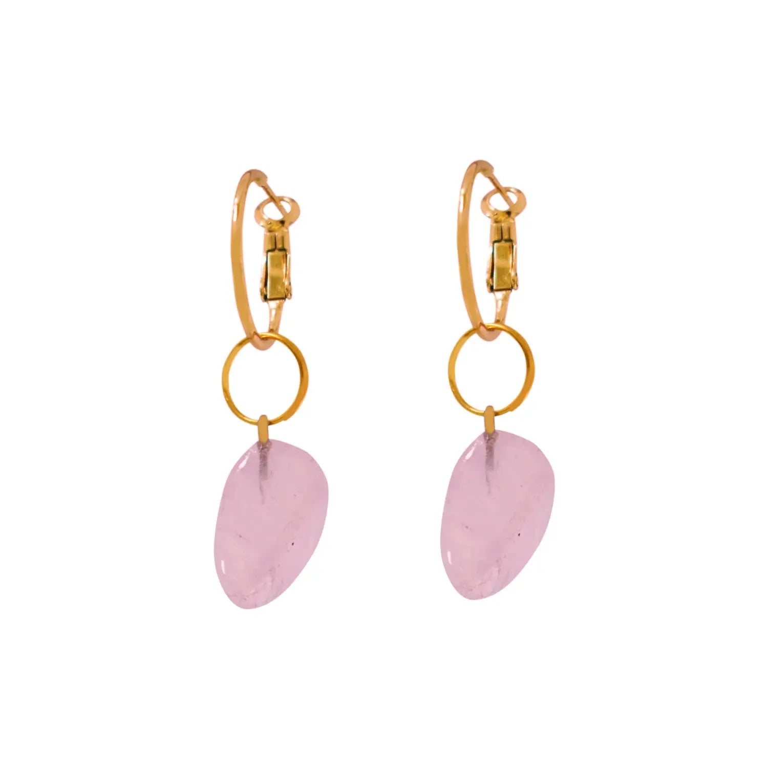 Rose Quartz hoop earrings - Memoriex