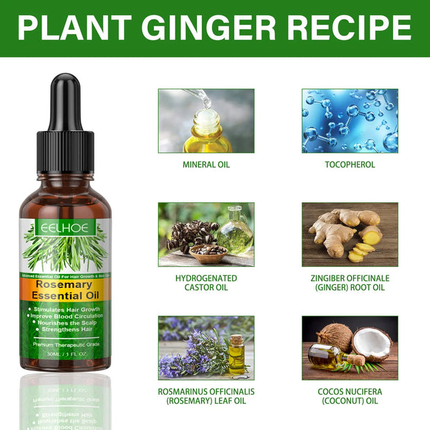 Rosemary Hair Essential Oil Gentle Scalp Care Soft Shine Natural Fluffy Hair Essential Oil - Memoriex 