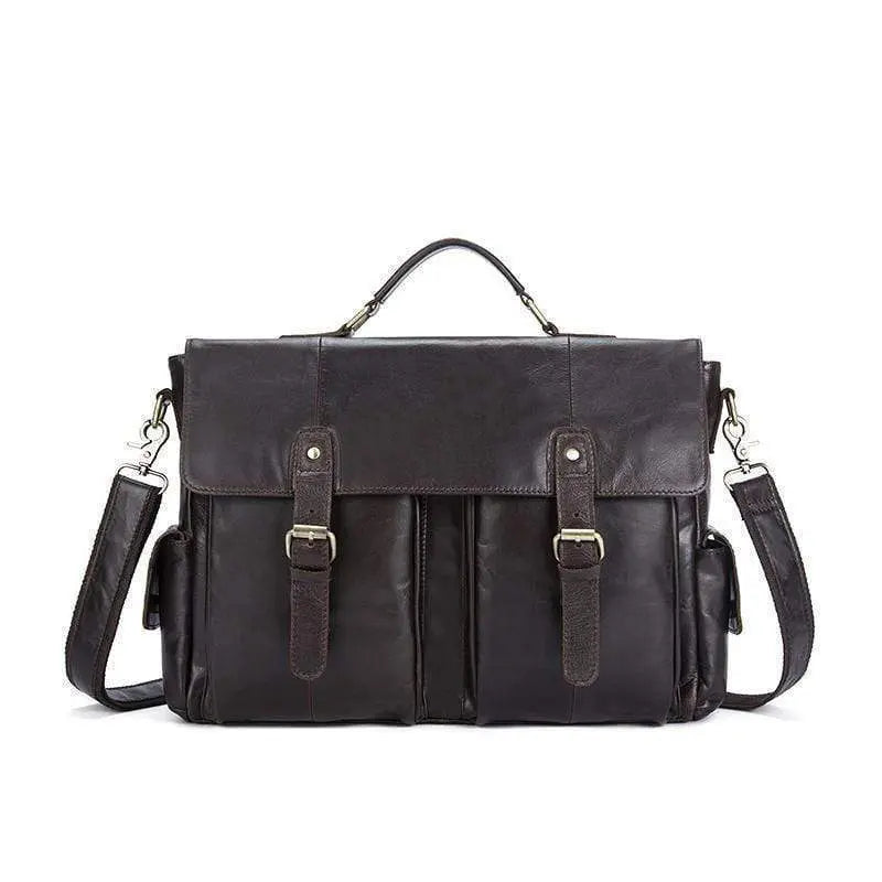 Rossie Viren Brown Postal Messenger Bag Mens,Mens Leather Messenger Mail Bag,Leather Satchel Laptop Briefcase Bag,-0