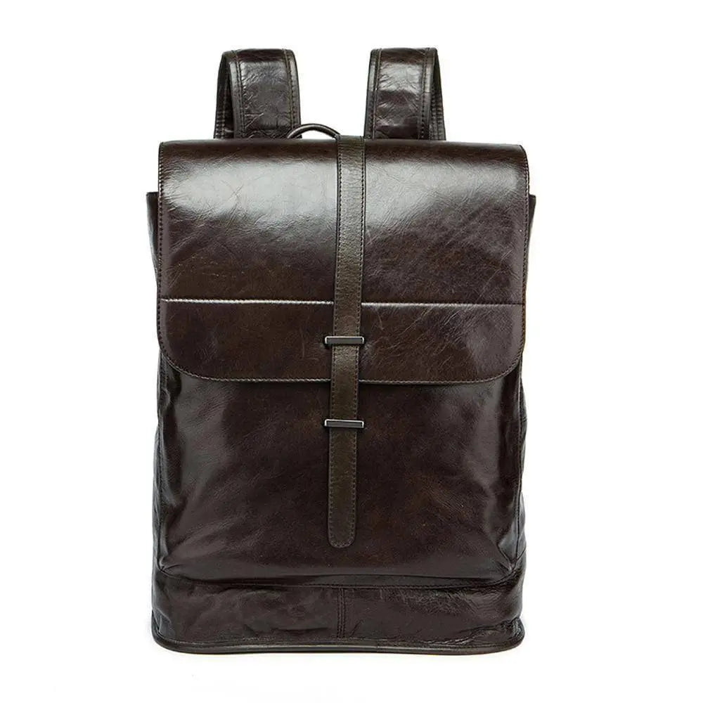 Rossie Viren  Classic  Leather Backpack  Laptop Travel Rucksack-5