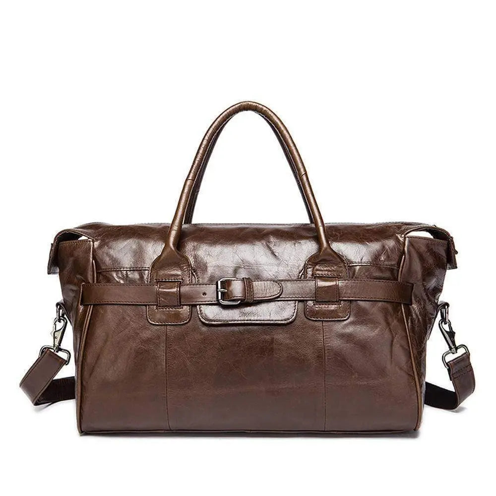 Rossie Viren  Leather Duffle Travel Bag-3