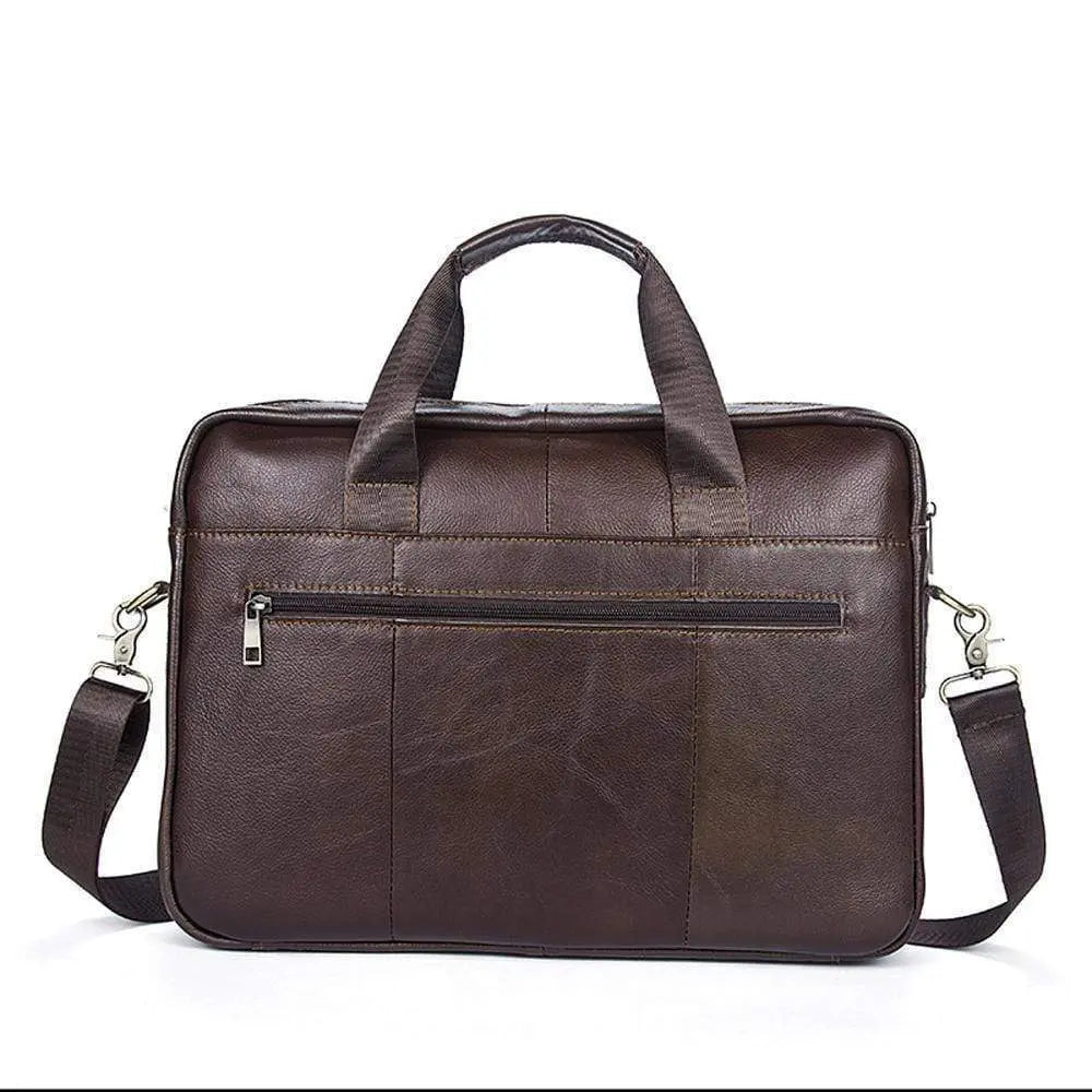 Rossie Viren  Pebbled Leather Soft Business Briefcase  For Men-3