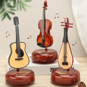 Rotating Music Box Guitar Violin Octave Box Birthday Gift Girls Holiday Gift Living Room Creative Ornaments - Memoriex 