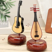 Rotating Music Box Guitar Violin Octave Box Birthday Gift Girls Holiday Gift Living Room Creative Ornaments - Memoriex 