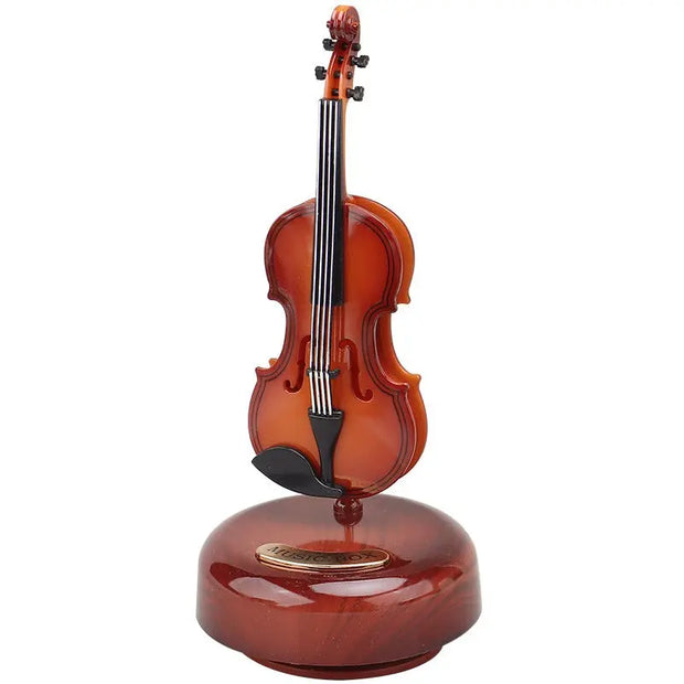 Rotating Music Box Guitar Violin Octave Box Birthday Gift Girls Holiday Gift Living Room Creative Ornaments - Memoriex 