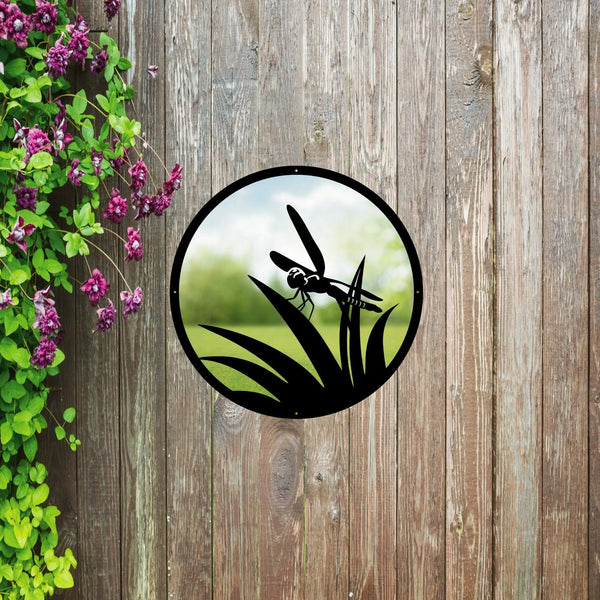 Round SunCatcher Garden Mirror Little Dragonfly-0