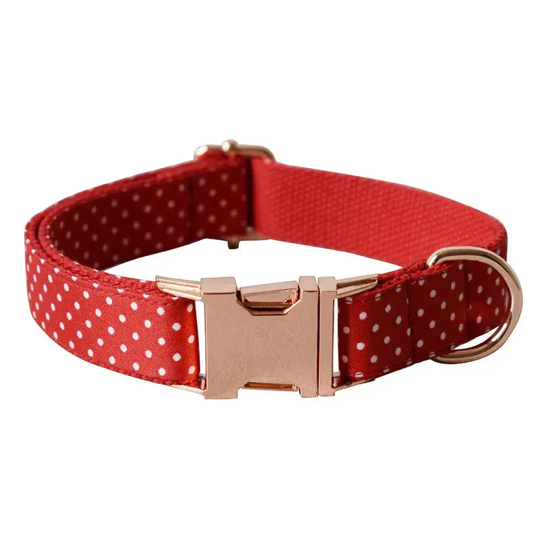 Ruby Dog Collar, Dog Collar & Dog Bowtie (Set) – by The Paw Co. - Memoriex