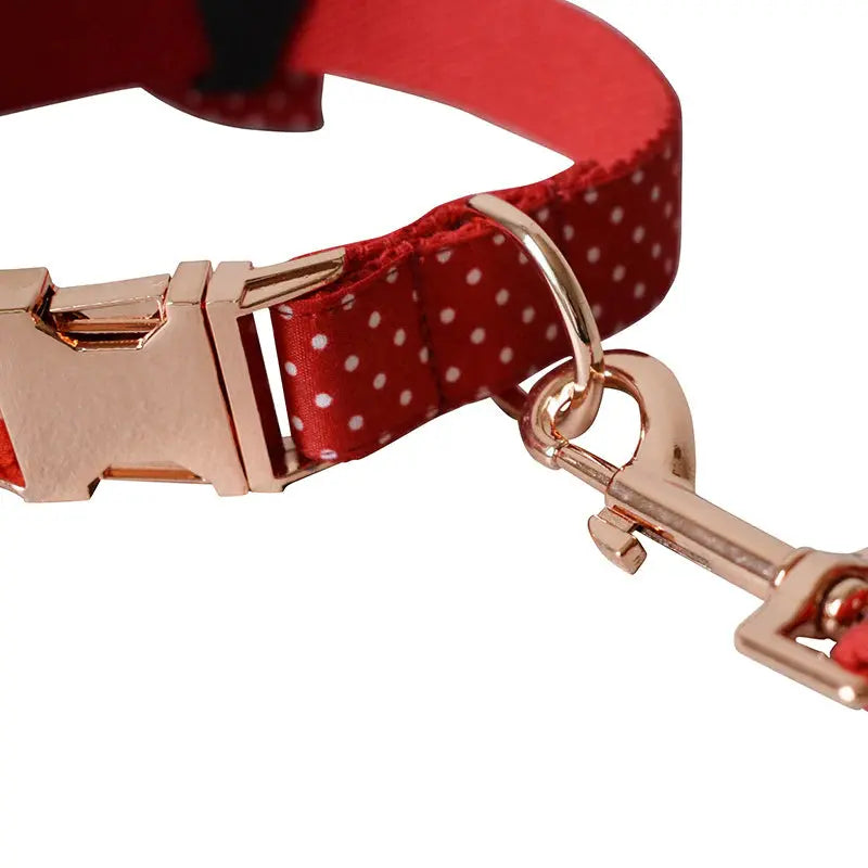 Ruby Dog Collar, Dog Collar & Dog Bowtie (Set) – by The Paw Co. - Memoriex