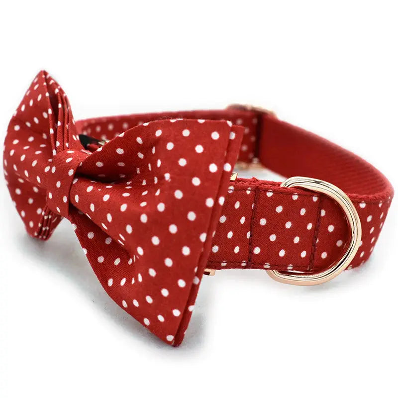 Ruby Dog Collar, Dog Collar & Dog Bowtie (Set) – by The Paw Co. - Memoriex