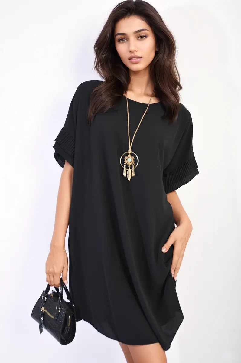 Ruffled Sleeve Mini Dress-11