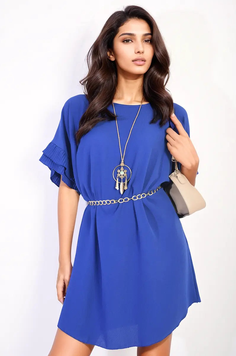 Ruffled Sleeve Mini Dress-3