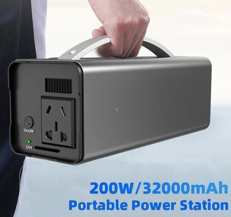 220V 200W Portable Solar Generator Power Station 32000mAh USB AC External Spare Battery Power Supply Charger For Outdoor Camping-4